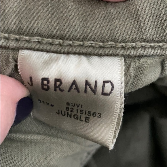 J. brand green jeans with buttons on lower legs - Picture 6 of 6